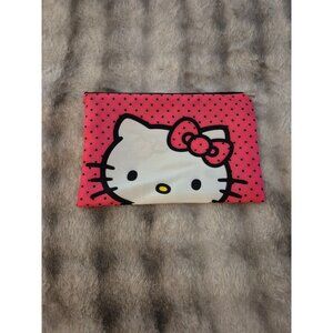 Hello Kitty Pink Polka Dot Zipper Pouch Cosmetic Bag Small Size